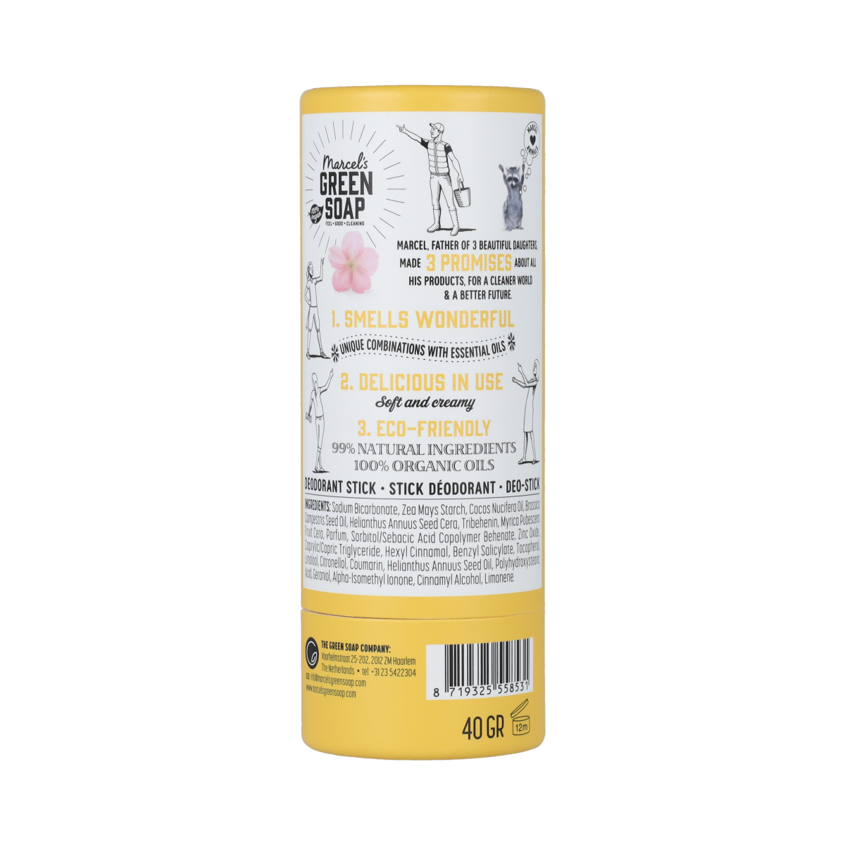 Marcel's Green Soap Deodorant stick vanilla & cherry blossom 40.00 Gram