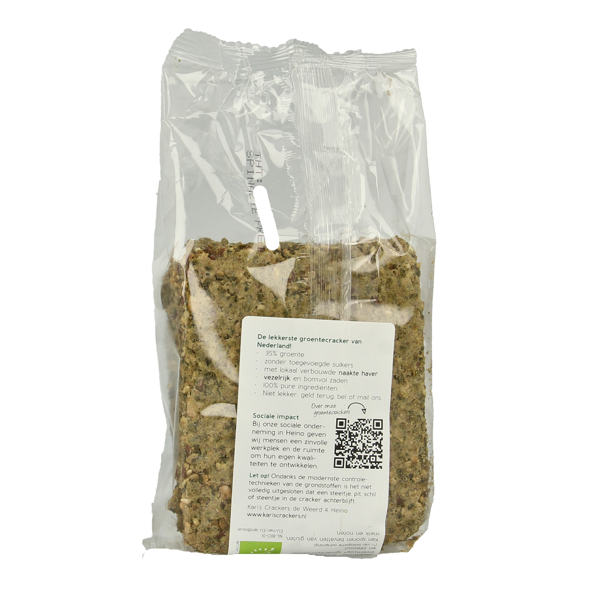 Kari's Crackers Groentecracker spinazie prei bio 170.00 Gram