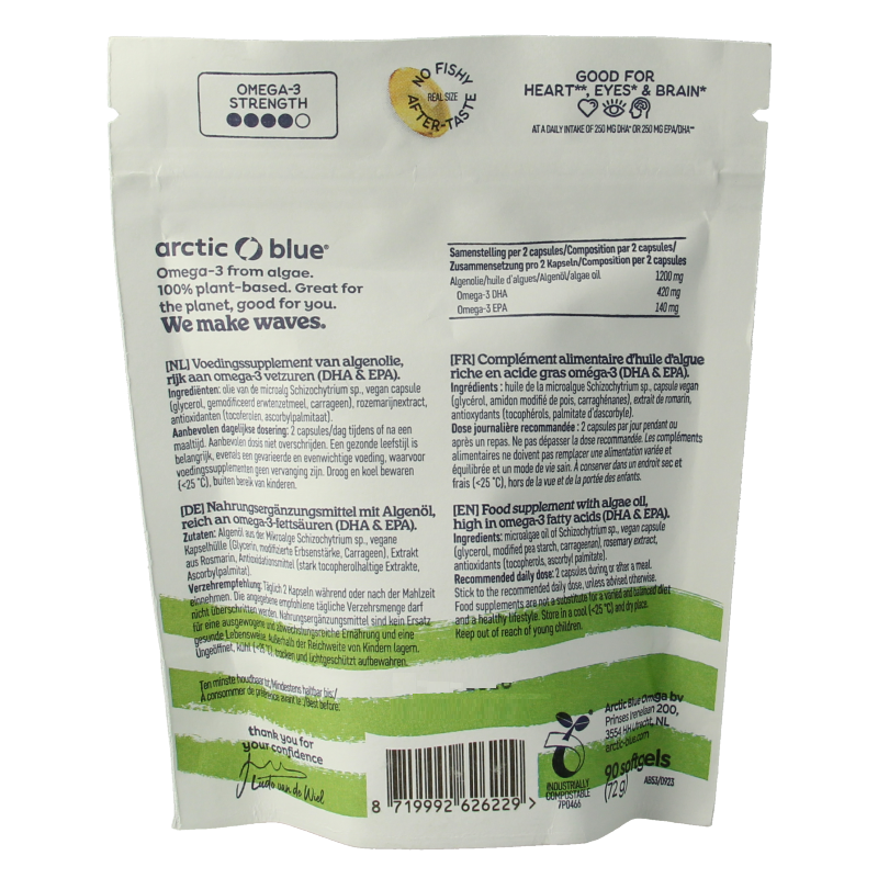 Arctic Blue Algenolie DHA en EPA 90 Softgels