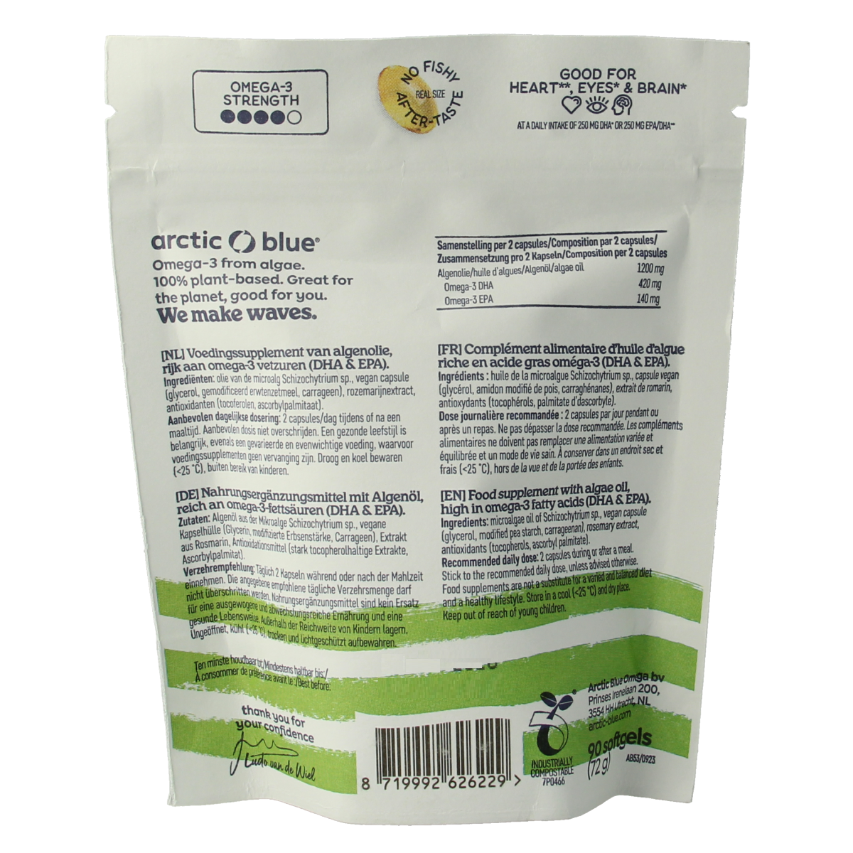 Arctic Blue Algenolie DHA en EPA 90.00 Softgels