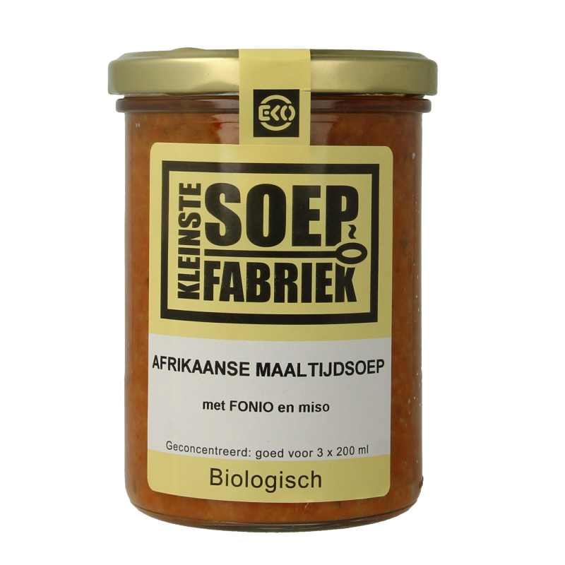 Kleinstesoepfabriek Afrikaanse maaltijdsoep met fonio en miso bio 400 Milliliter