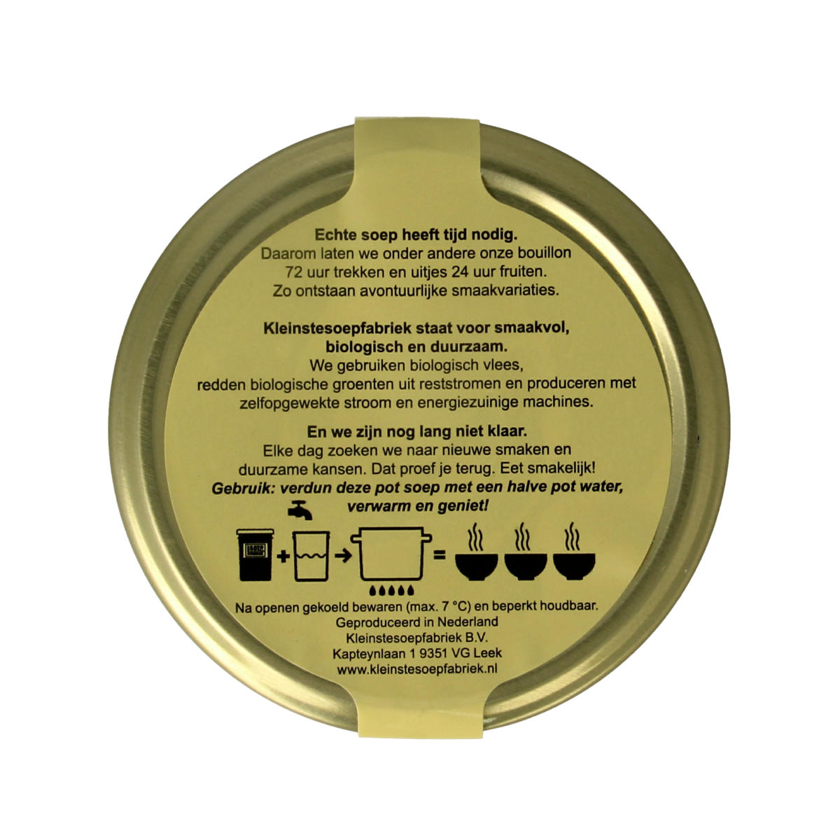Kleinstesoepfabriek Zoete aardappelsoep met lokale bonen en kombu bio 400.00 Milliliter