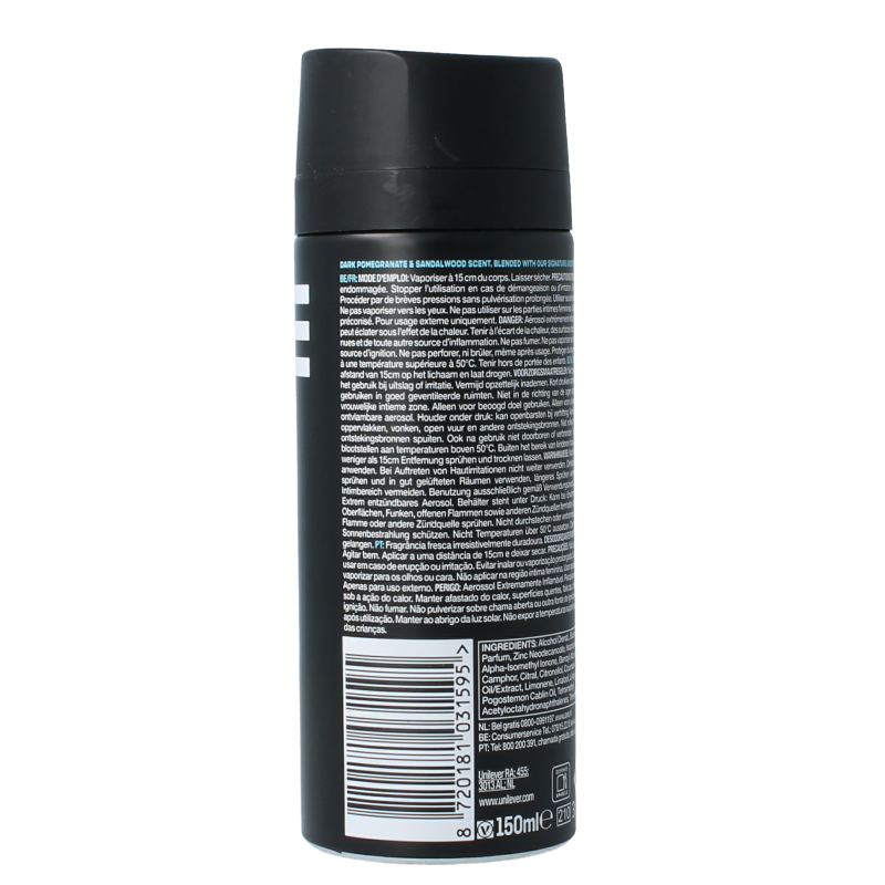 AXE Deodorant bodyspray anarchy 150 Milliliter
