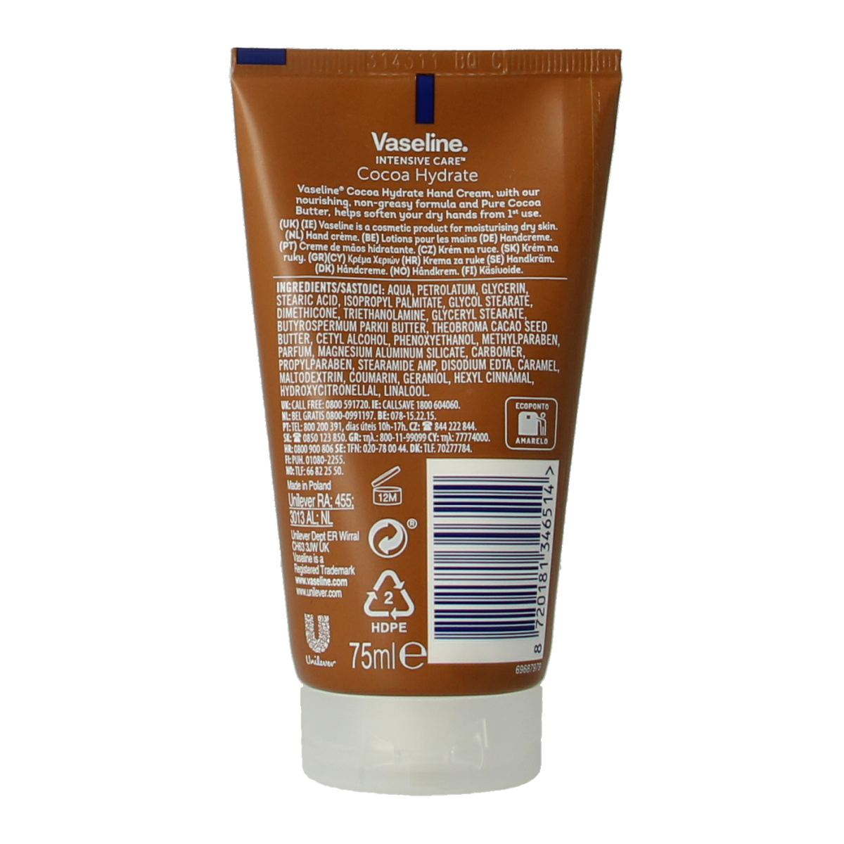 Vaseline Handcreme cocoa hydrate 75.00 Milliliter