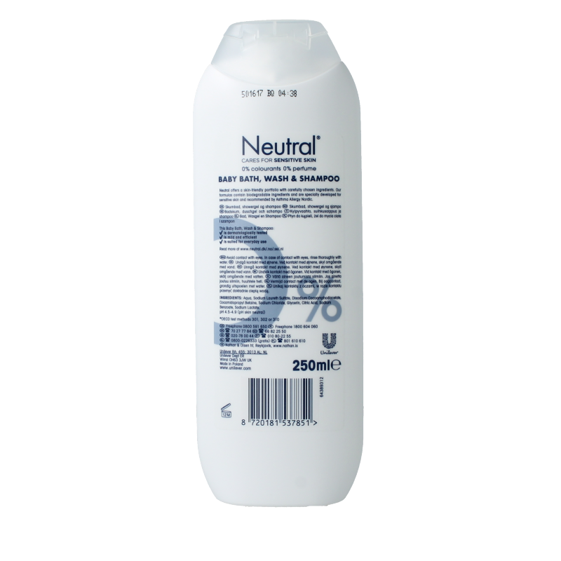 Neutral Baby wasgel/shampoo 2 in 1 250 Milliliter