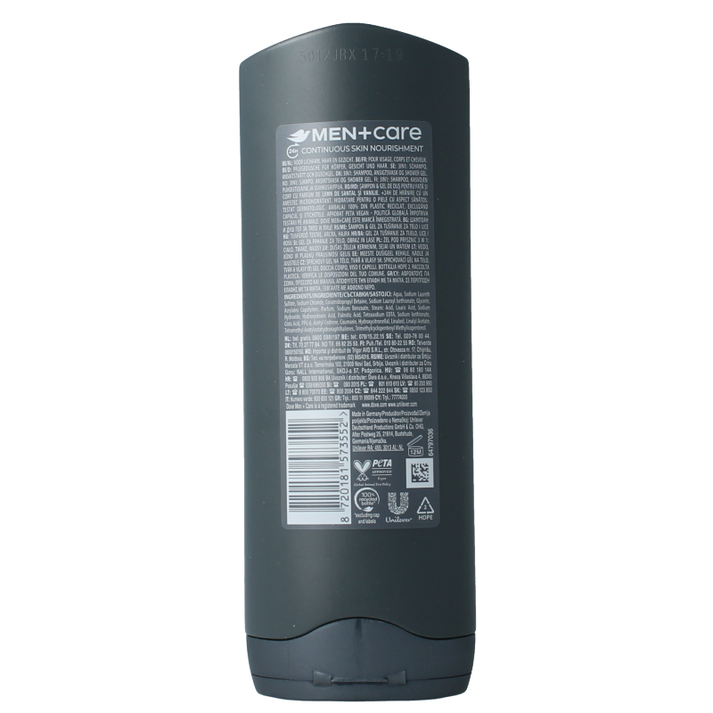 Dove Showergel men sandalwood & vanilla 250.00 Milliliter