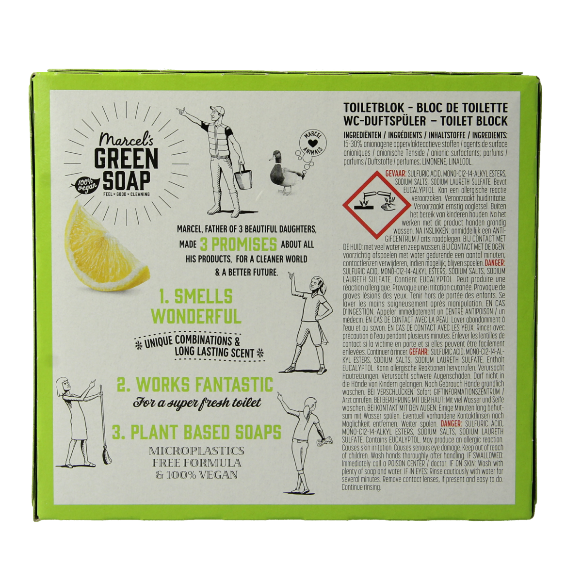 Marcel's Green Soap Toiletblok citroen & gember 35.00 Gram