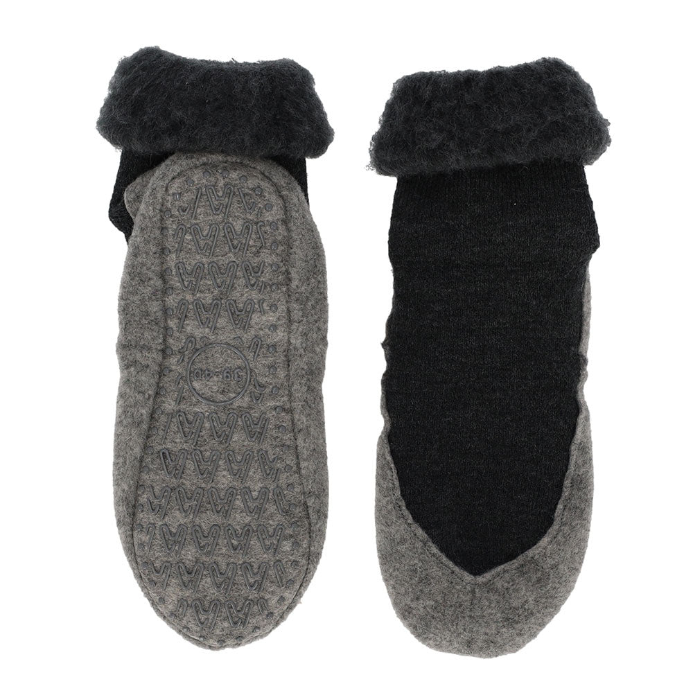 Apollo Huisslof wol anti-slip antraciet 45/46 1 Paar