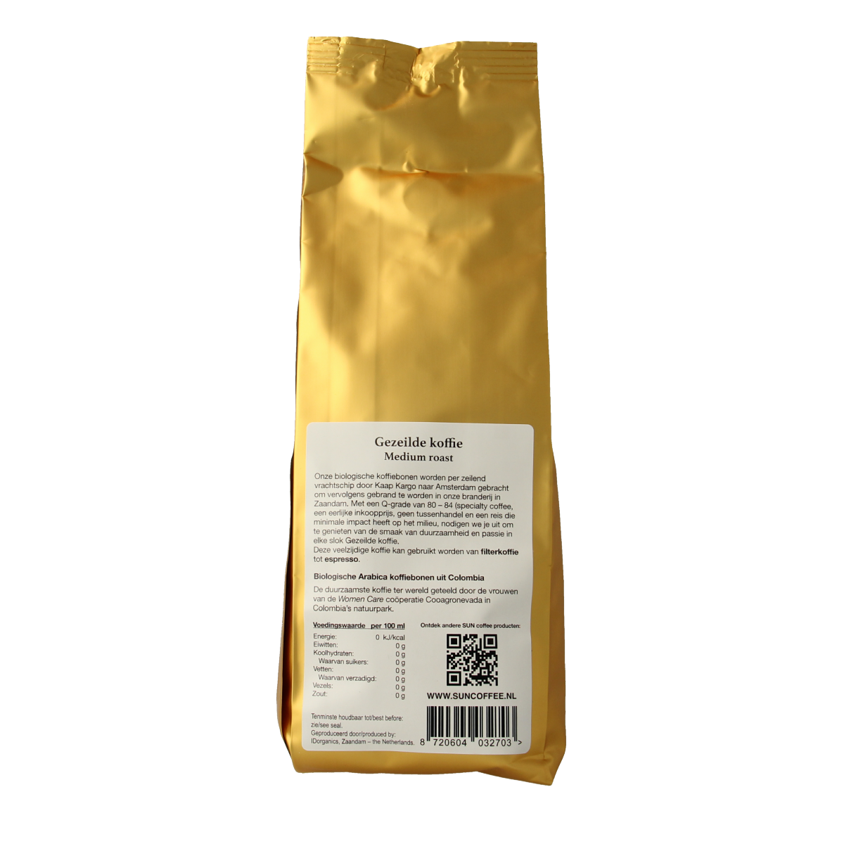 SUN Coffee Gezeilde koffiebonen medium roast bio 250.00 Gram
