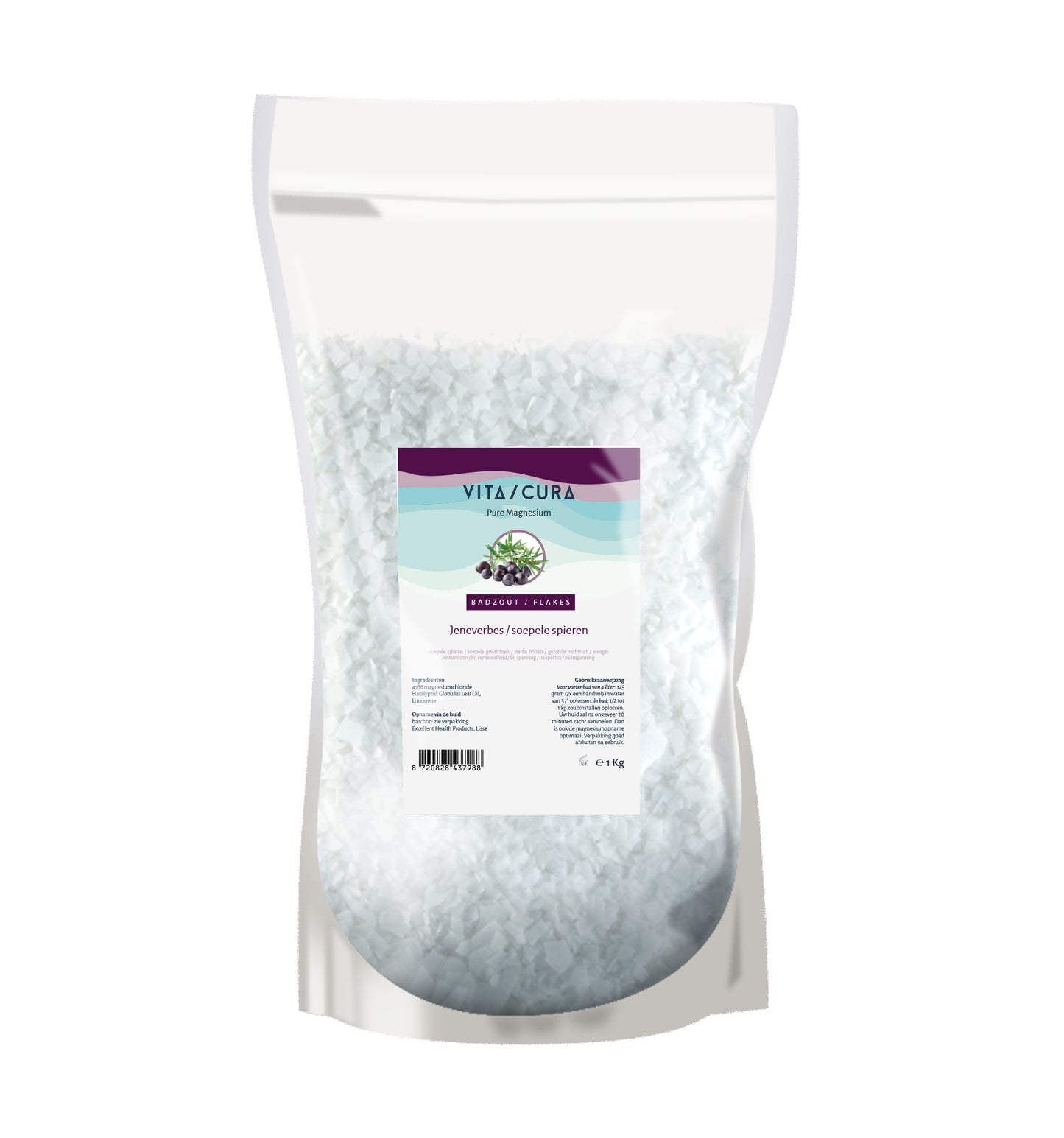 Vitacura Magnesium zout flakes jeneverbes 1.00 Kilogram