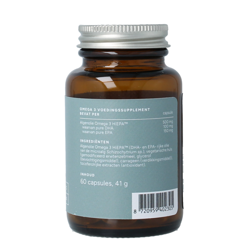 Mattisson Vegan omega 3 algenolie EPA 150mg&DHA 100mg 60 Capsules
