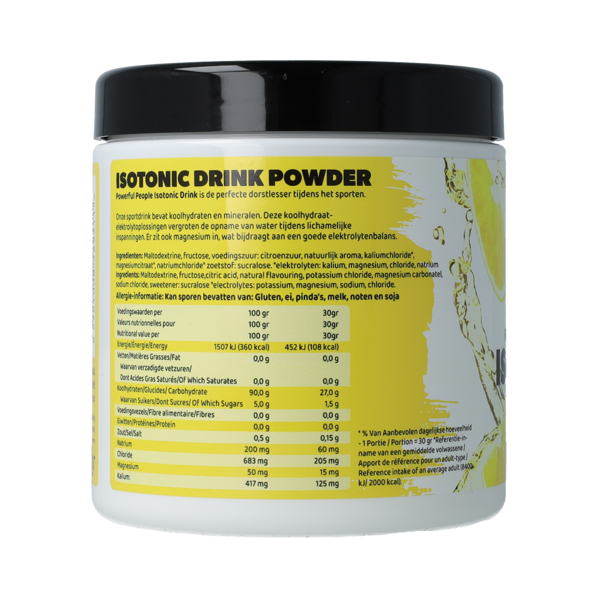 Powerful People Isotonic drink powder lemon flavour 250.00 Gram