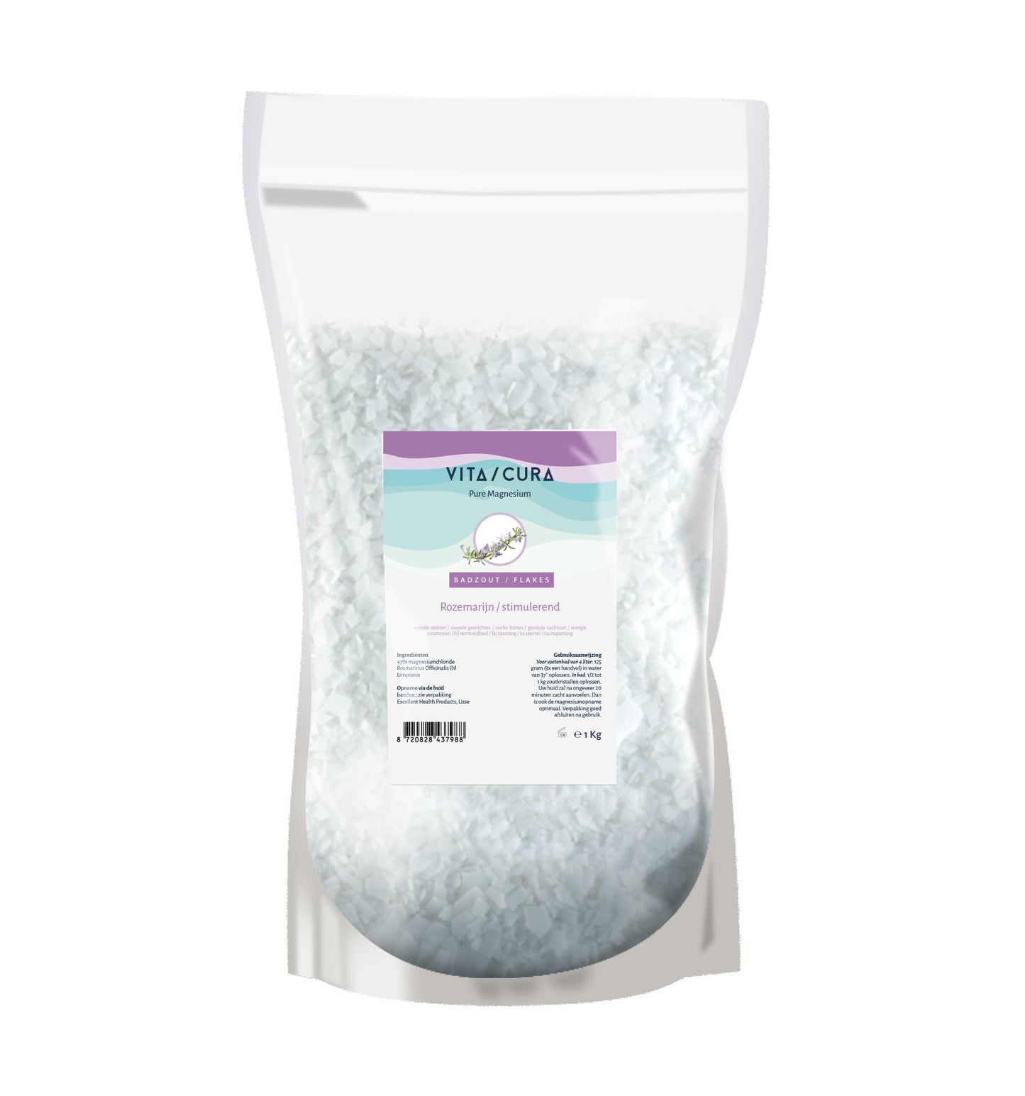 Vitacura Magnesium zout flakes rozemarijn 1.00 Kilogram
