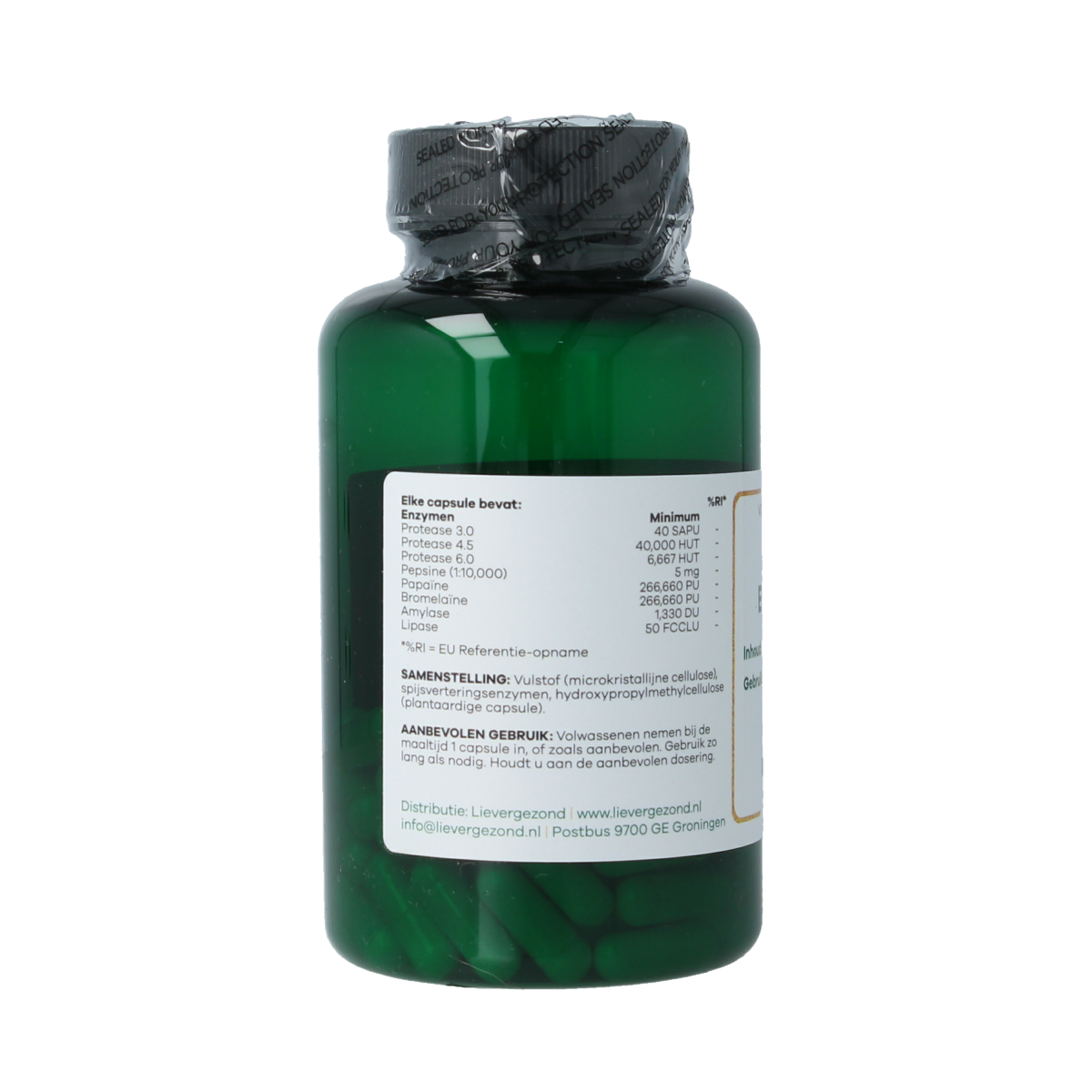 Liever Gezond Plant enzymen 60.00 Vegetarische capsules