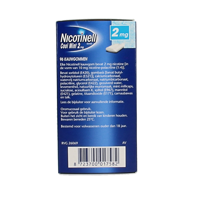 Nicotinell Kauwgom cool mint 2mg 96 Stuks