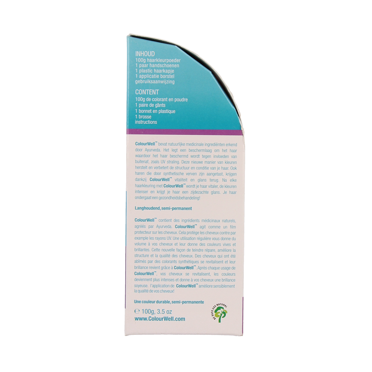 Colourwell 100% Natuurlijke haarkleur donker kastanje bruin 100.00 Gram