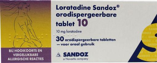 Sandoz Loratadine 10mg orotaat 30 Tabletten