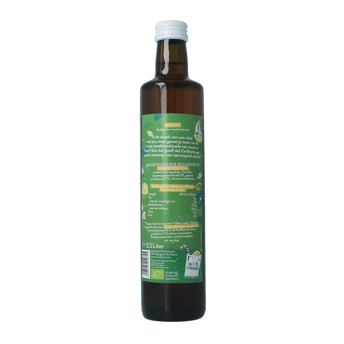 Sonnentor Mojito mocktail siroop alcoholvrij bio 500.00 Milliliter