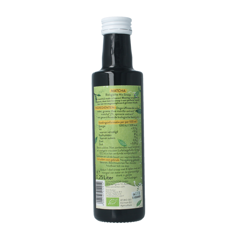 Sonnentor Matcha siroop bio 250 Milliliter