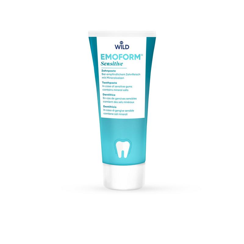 Emoform Tandpasta sensitive met fluor 75.00 Milliliter
