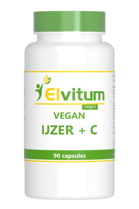 Elvitum IJzer met vitamine C vegan 90.00 Vegetarische capsules