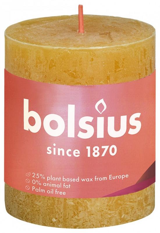 Bolsius Rustiekkaars shine 80/68 honeycomb yellow 1 Stuks