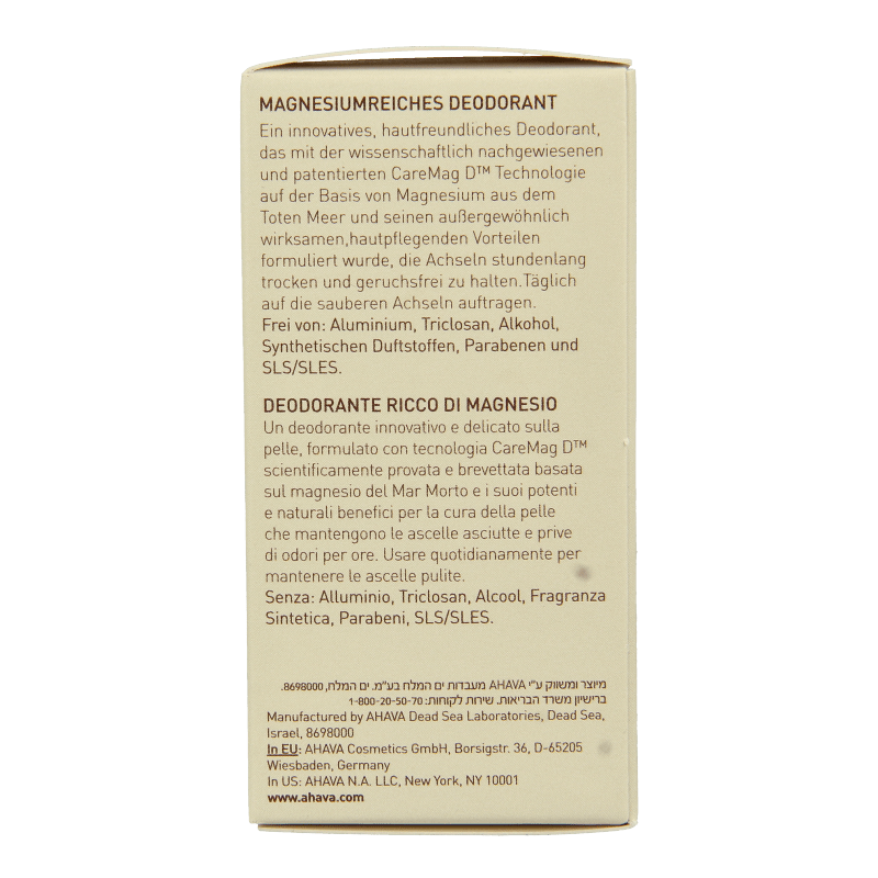 Ahava Deodorant women magnesium rich 50 Milliliter - DrogistWereld