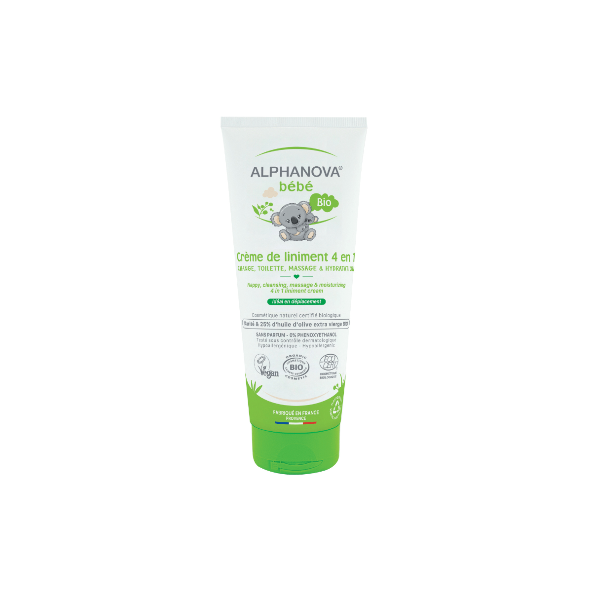 Alphanova Bebe Baby bio liniment cream 4 - in - 1 200 Milliliter - DrogistWereld