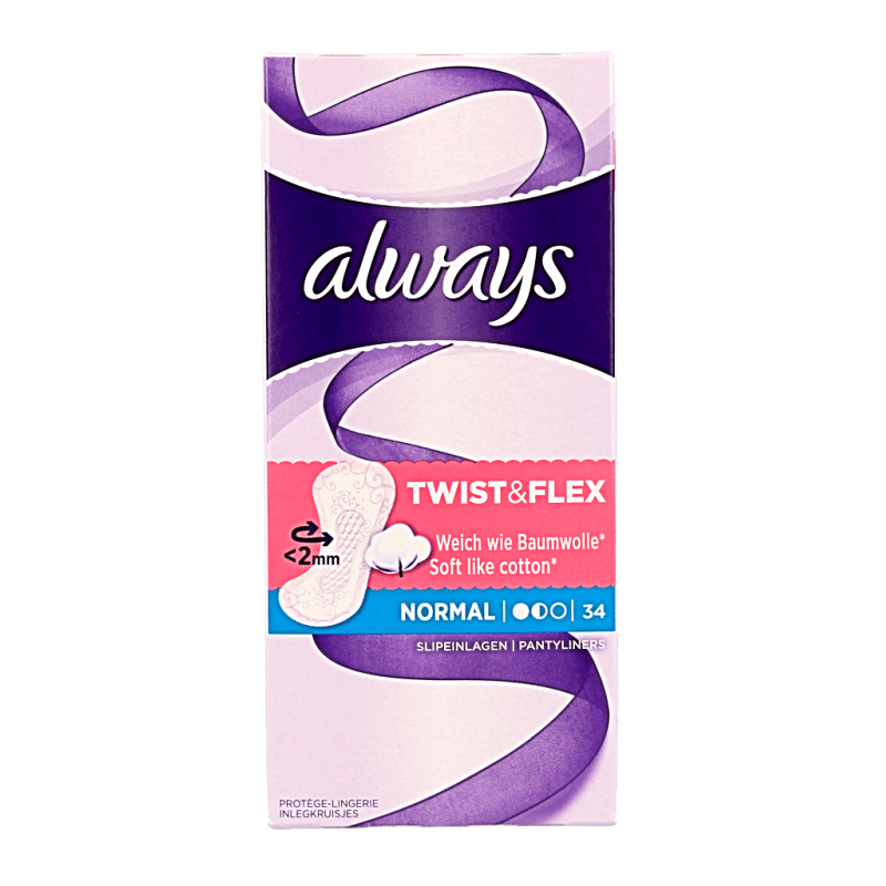 Always Dailies inlegkruisjes normaal 34 Stuks - DrogistWereld