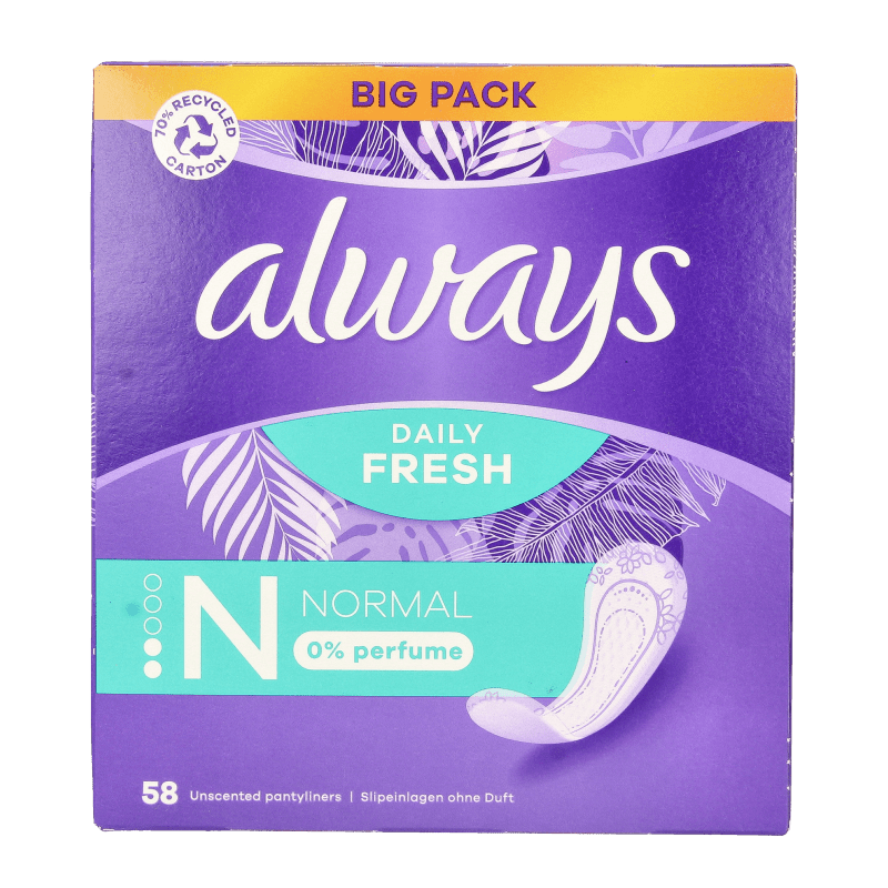 Always Inlegkruisjes daily fresh normaal 58 Stuks - DrogistWereld