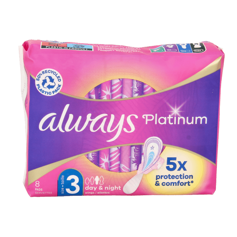 Always Maandverband platinum ultra night 8 Stuks - DrogistWereld