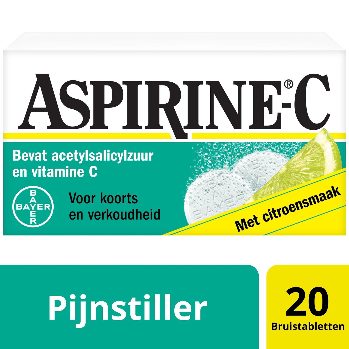 Aspirine Bruistablet 400mg acetylsalicylzuur en 240mg vit C 10 Bruistabletten - DrogistWereld