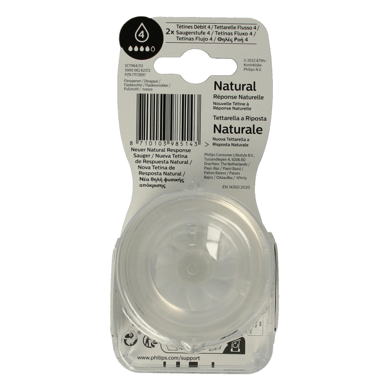 Avent Natural flesspeen 3M+ 2 Stuks - DrogistWereld