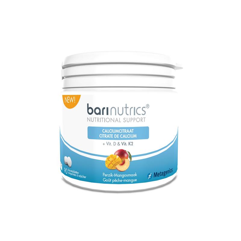Barinutrics Calciumcitraat perzik - mango 90 Kauwtabletten - DrogistWereld