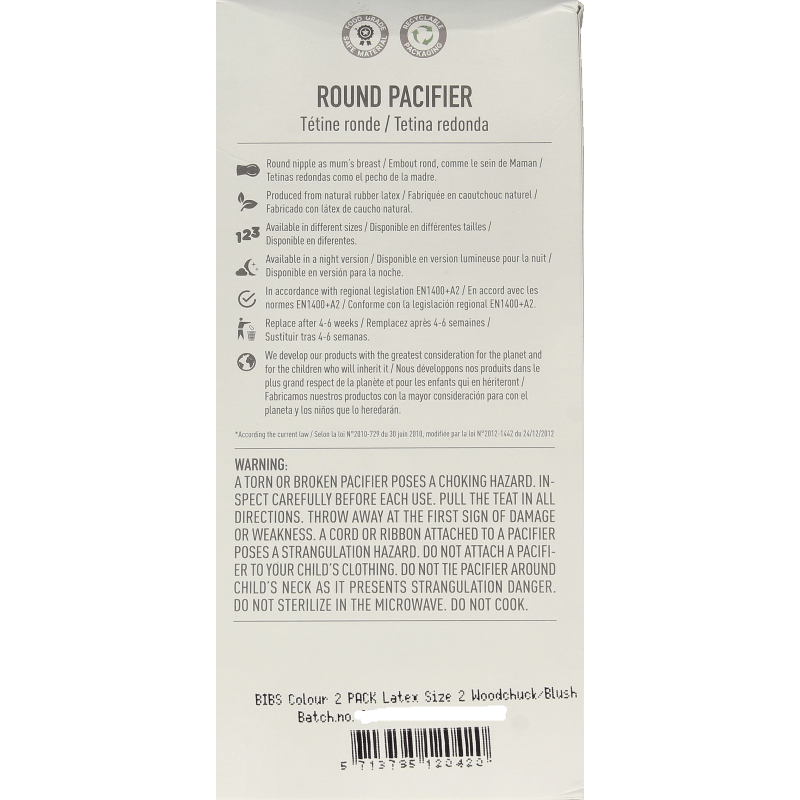 Bibs Fopspeen maat 2 woodchuck/blush 2 pack 2 Stuks - DrogistWereld