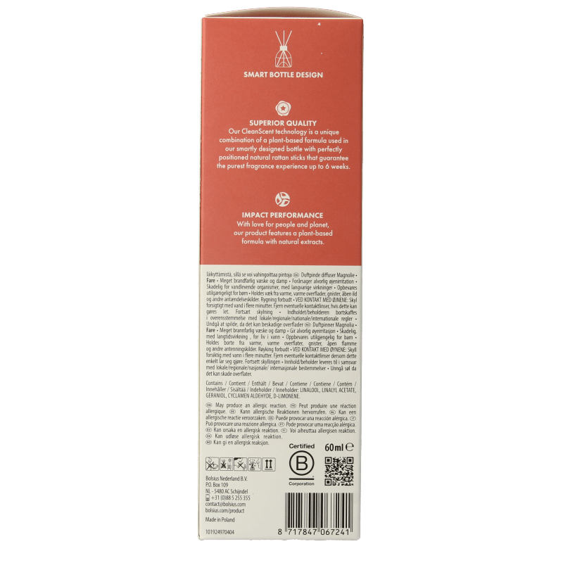 Bolsius True Scents geurverspreider magnolia 60 Milliliter - DrogistWereld