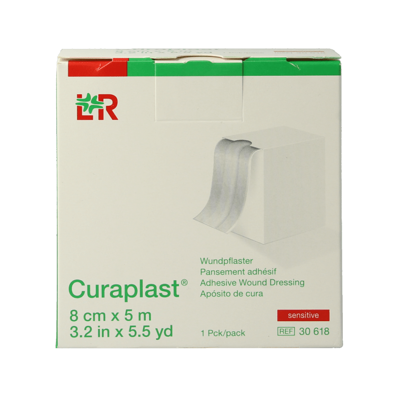 Curaplast Sensitive wondpleister 5m x 8cm 1 Rol - DrogistWereld