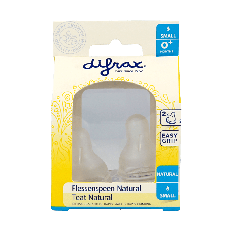 Difrax Flesspeen small 0+ natural 2 Stuks - DrogistWereld