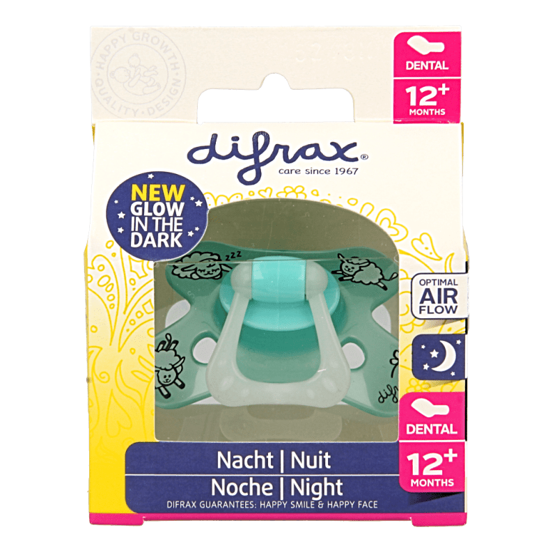 Difrax Fopspeen dental 12+ maanden glow in the dark 1 Stuks - DrogistWereld