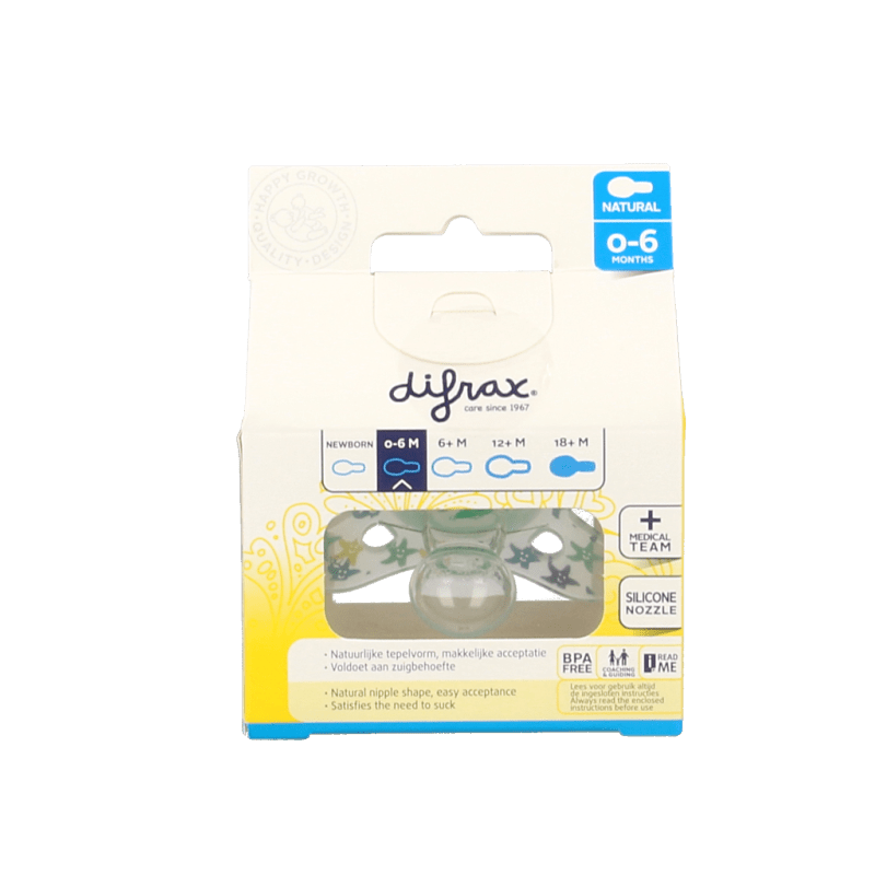 Difrax Fopspeen natural 0 - 6 maanden assorti 1 Stuks - DrogistWereld