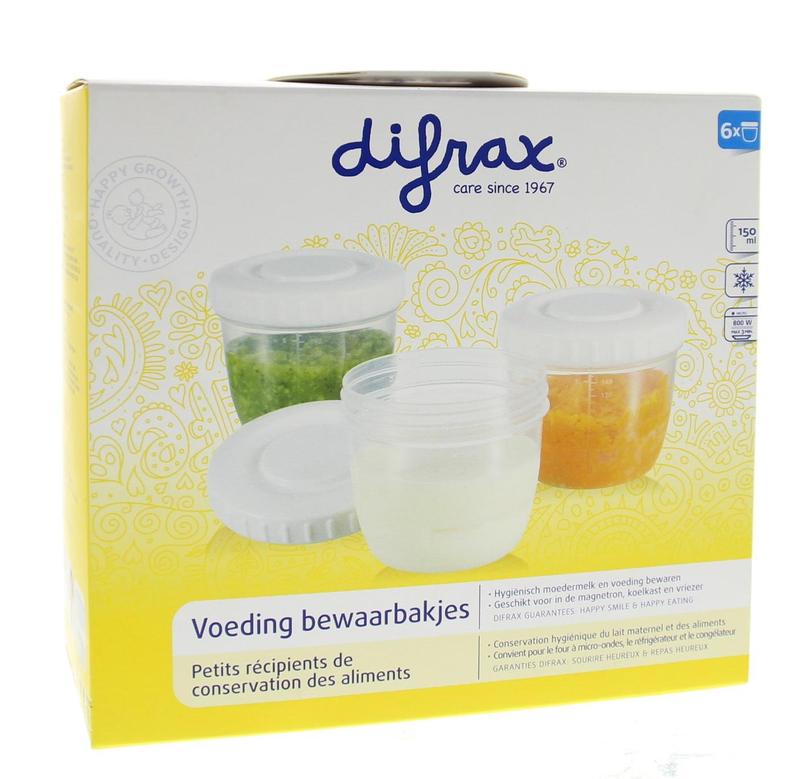 Difrax Voeding bewaarbakjes 6 Stuks - DrogistWereld