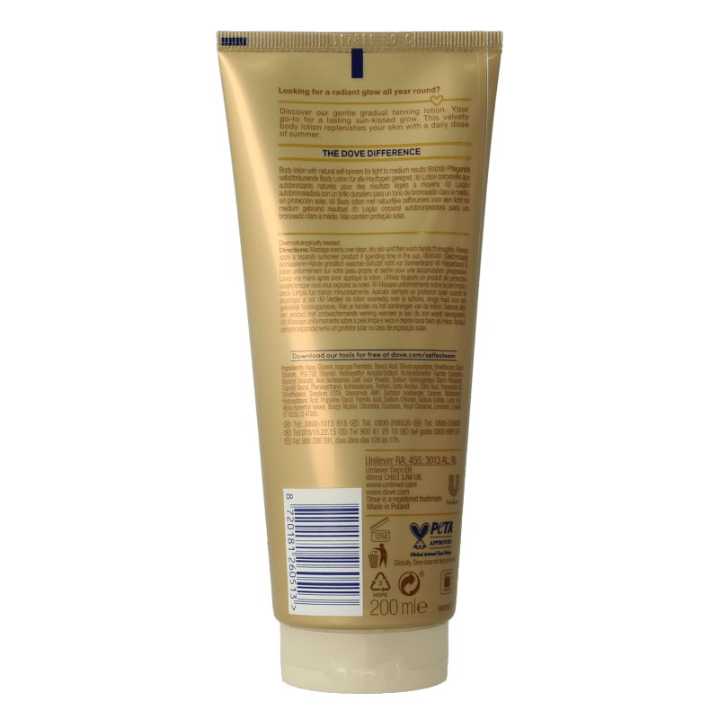 Dove Summer fair lotion 200 Milliliter - DrogistWereld