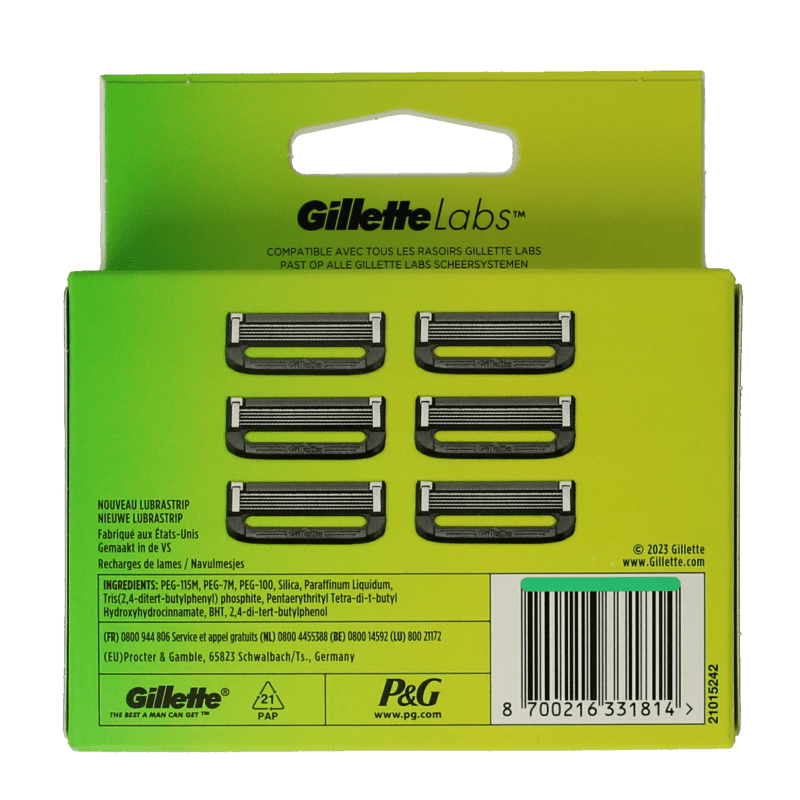 Gillette Labs lubrastrip 6 Stuks - DrogistWereld