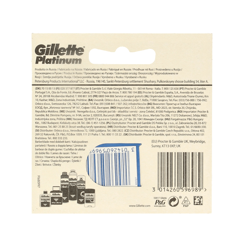 Gillette Platinum scheermesjes 5 Stuks - DrogistWereld