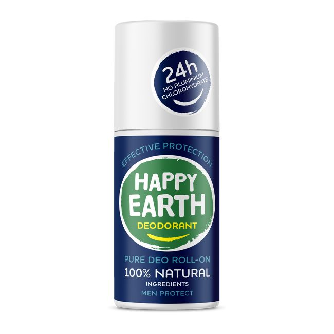 Happy Earth Pure deodorant roll - on men protect 75 Milliliter - DrogistWereld