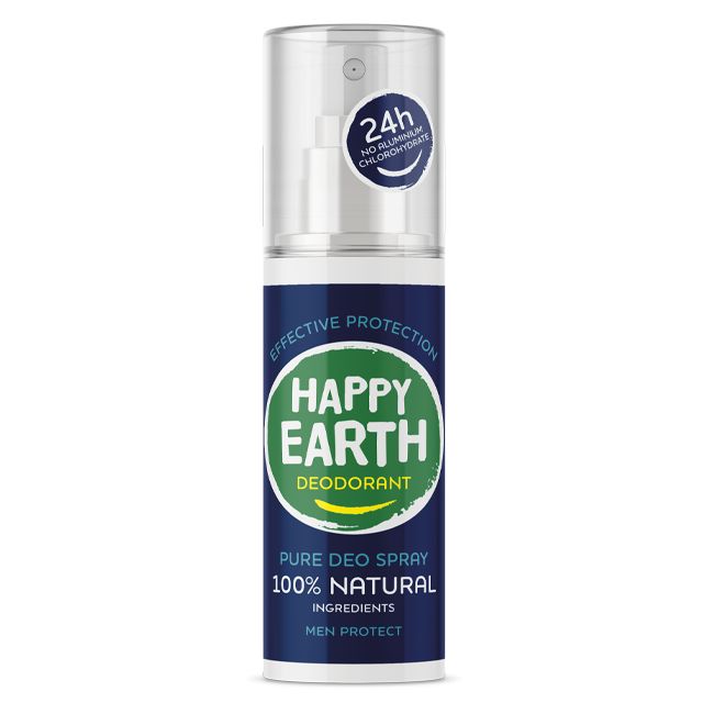 Happy Earth Pure deodrant spray men protect 100 Milliliter - DrogistWereld