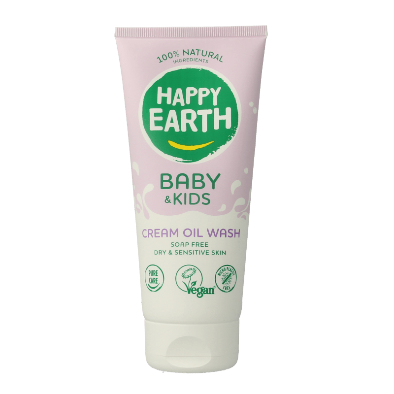Happy Earth Wasgel creme olie baby & kids 200 Milliliter - DrogistWereld