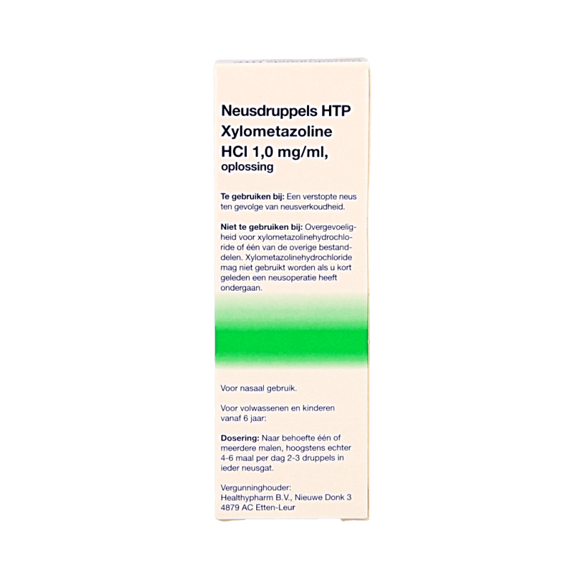 Healthypharm Neusdruppels HTP Xylometazoline HCl 1mg/ml 10 Milliliter - DrogistWereld