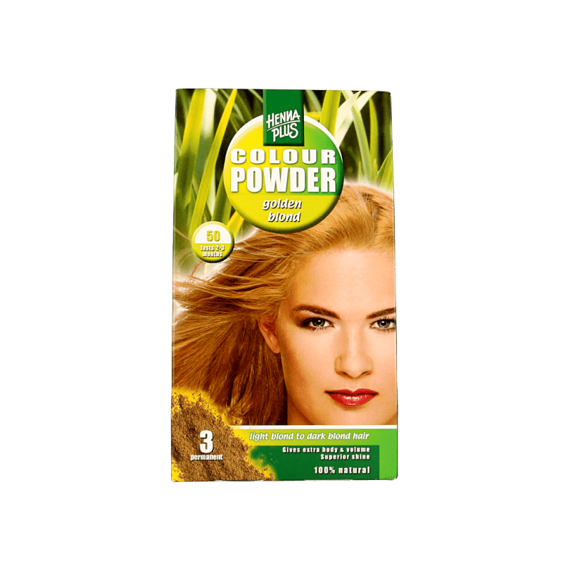 Henna Plus Colour powder 50 golden blond 100 Gram - DrogistWereld