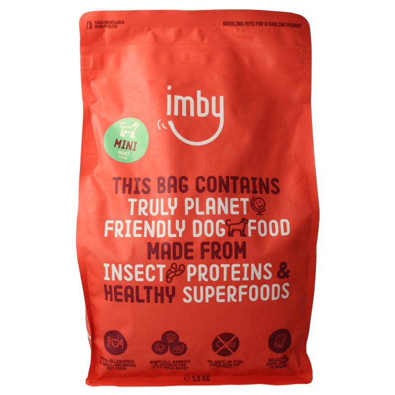Imby Pet Food Hondenbrokken insecteneiwit extra klein 1 - 10kg 1500 Gram - DrogistWereld